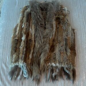 Genuine Rabbit and Raccoon Fur Vest